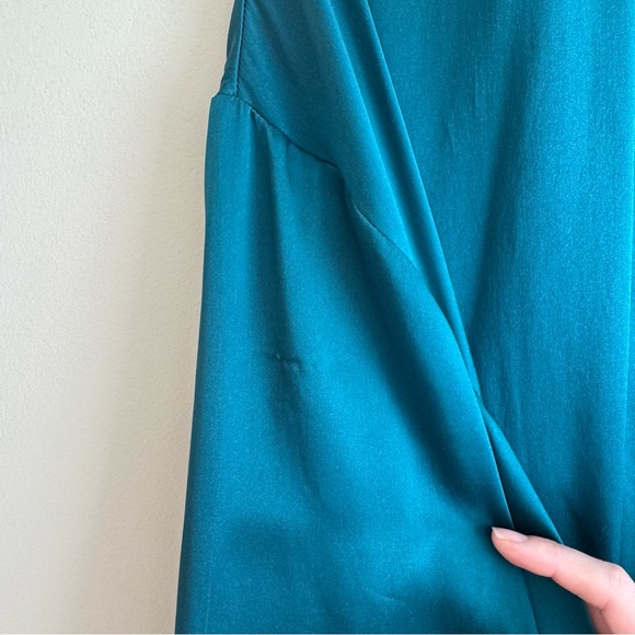 Vintage Gold Label Victoria's Secret Silk Robe Size S Green - Picture 9 of 11